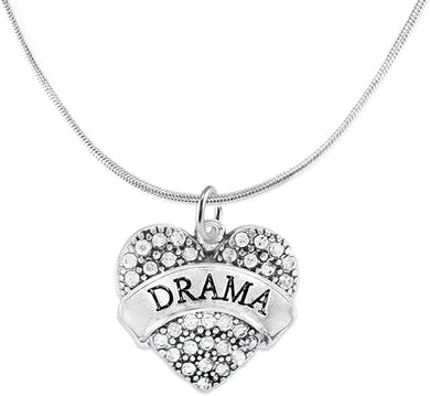 Drama Crystal Heart Adjustable Hypoallergenic Necklace. Nickle and Lead Free!