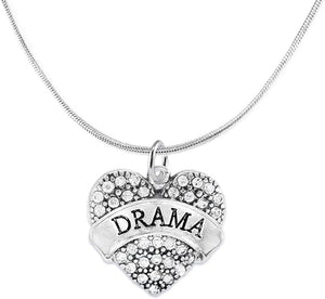 Drama Crystal Heart Adjustable Hypoallergenic Necklace. Nickle and Lead Free!
