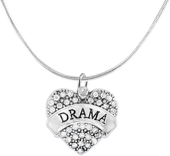 Drama Crystal Heart Adjustable Hypoallergenic Necklace. Nickle and Lead Free!