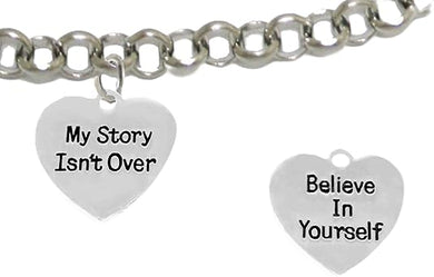 My Story Isn't Over, Believe In Yourself, On Rolo Chain Adjustable Bracelet, Hypoallergenic Safe-Nickel, Lead And Cadmium Free
