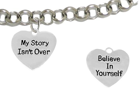 My Story Isn't Over, Believe In Yourself, On Rolo Chain Adjustable Bracelet, Hypoallergenic Safe-Nickel, Lead And Cadmium Free