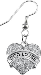 Dog Lover Crystal Heart Hypoallergenic Earring Nickle and Lead Free!