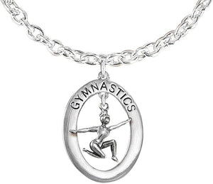 Gymnast On Floor Posed Necklace, Adjustable, Hypoallergenic, Nickel, Lead & Cadmium Free