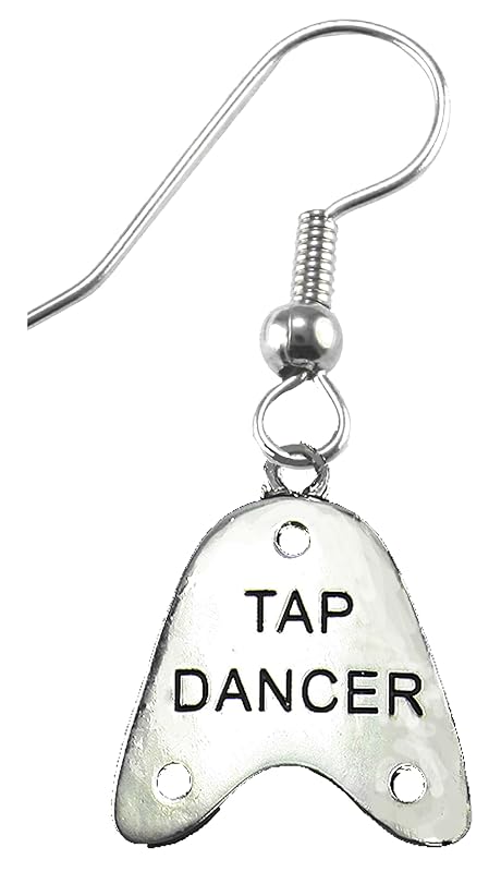Tap Dance Wire/Fishhook Earrings, Silvertone, What A Wonderful Gift For Yourself, Or Someone Special,Looks Great On The Tree, Comes Gift Ready In A Black Velvet Bag, Hypoallergenic-Safe