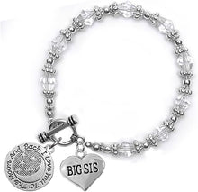 Big Sis, I Love You to The Moon and Back Clear Crystal Charm Bracelet, Hypoallergenic, Safe, Nickel, Lead & Cadmium Free.
