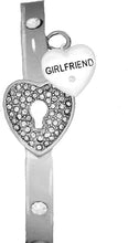 Girlfriend, "The Key To My Heart Cuff Crystal Bracelet, "It Really Locks!" Hypoallergenic, Safe-Nickel, Lead, Free