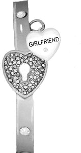 Girlfriend, "The Key To My Heart Cuff Crystal Bracelet, "It Really Locks!" Hypoallergenic, Safe-Nickel, Lead, Free