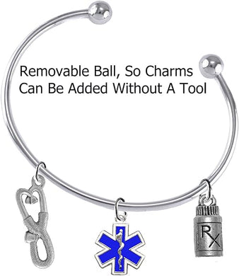 EMT, Paramedic, Add-A-Charm Bracelet, Hypoallergenic, Safe-Nickel, Lead, Free