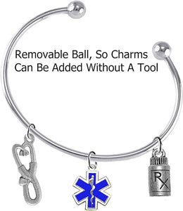 EMT, Paramedic, Add-A-Charm Bracelet, Hypoallergenic, Safe-Nickel, Lead, Free