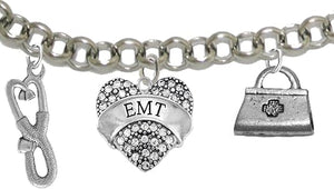 EMT, Paramedic, Adjustable Charm Bracelet, Hypoallergenic, Safe-Nickel, Lead, Free