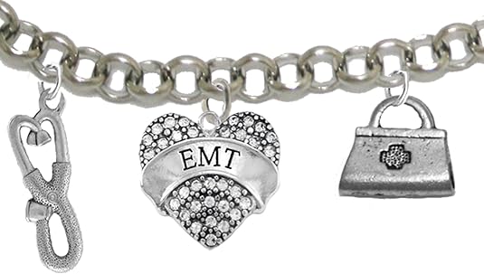 EMT, Paramedic, Adjustable Charm Bracelet, Hypoallergenic, Safe-Nickel, Lead, Free