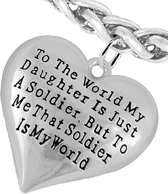 Army, Enlisted Daughter, My Daughter, She is My World, Bracelet, Adjustable Hypoallergenic-Safe