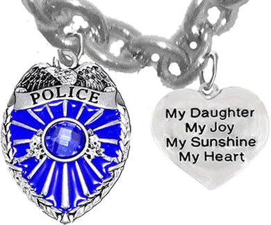 Policeman's, My Daughter, My Joy, My Sunshine, My Heart, Hypoallergenic, Safe-Nickel Free, No Poisonous Lead Or Cadmium.