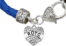 ROTC, Genuine Air Force Blue Leather Bracelet, Hypoallergenic Safe-Nickel, Lead And Cadmium Free
