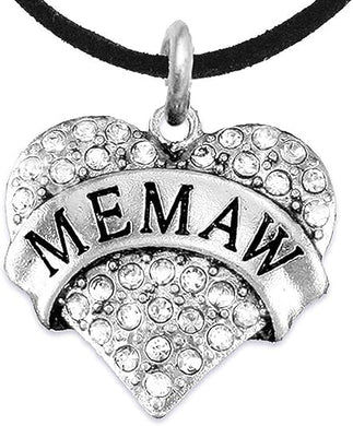 Memaw Charm Necklace Adjustable, Hypoallergenic, Safe-Nickel, Lead & Cadmium Free!