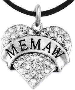Memaw Charm Necklace Adjustable, Hypoallergenic, Safe-Nickel, Lead & Cadmium Free!