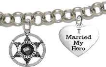Deputy Sheriff's, I Married My Hero, On A Adjustable Rolo Chain Bracelet, Hypoallergenic Safe-Nickel, Lead and Cadmium Free