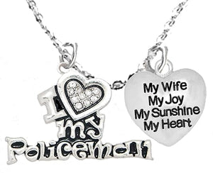 Policeman's, I Love My Policeman, My Wife, My Joy, My Sunshine, Adjustable, Hypoallergenic, Safe-Nickel, Lead, Free