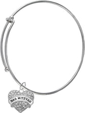 Bas Mitzvah Adjustable Bracelet, Genuine Crystal Heart, Hypoallergenic, Safe-No Nickel, Lead,or Cadmimum