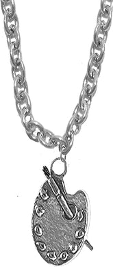 Artist, Painter, Palette User, Creator of Beauty, On A STERLING SILVER Solid .925 Sterling, Not Plated Or Coated.Cable Chain Necklace, Charm-Nickel, Lead, Cadmium Free