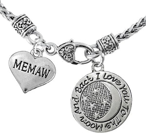 Memaw/I Love You to The Moon and Back Necklace Hypoallergenic, Safe-Nickel, Lead & Cadmium Free