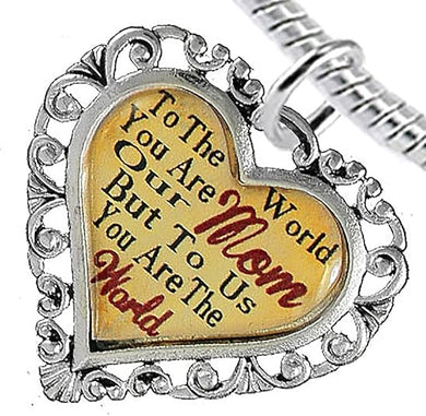 Mom Heart Charm Bracelet Hypoallergenic, Safe, Nickel, Lead & Cadmium Free!