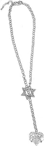 Jewish Aunt Crystal Heart, Through A Crystal Star Of David, Necklace Hypoallergenic, Safe-Nickel, Lead, And Cadmium Free