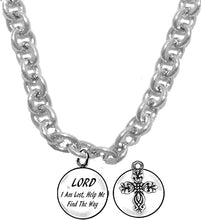 Lord I Am Lost, Help Me Find The Way, 2nd Charm Behind Charm, Beautiful Floral Petal Christian Cross, Hypoallergenic Adjustable Necklace. Nickel, Lead, And Cadmium Safe