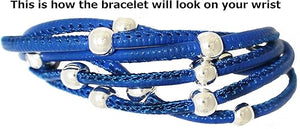 Coast Guard, Genuine Crystal, Genuine Leather Bracelet, Hypoallergenic, Safe- Nickel, Lead, and Cadmium Free