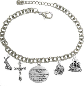 Saint Benedict Crucifix-Mary with Christ Child, Prayer, Calvary, Protect Me from Harm, from Evil, from The Devil. Nickle, Lead Cadmium Free