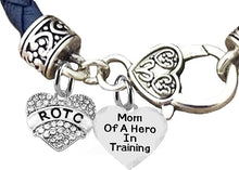 ROTC, Mom Of A Hero In Training,Genuine Navy Blue Leather Bracelet, Hypoallergenic Safe-Nickel, Lead And Cadmium Free