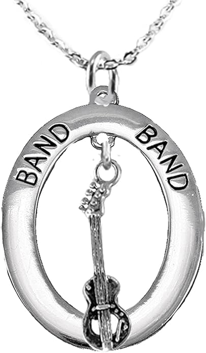 Electric Bass Guitar, Hypoallergenic Adjustable Necklace, Safe-Nickel, Lead And Cadmium Free