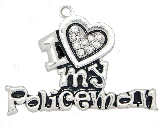 Policeman, I Love My Policeman Charm, Nickel, Lead, Cadmium Free