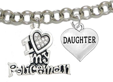 Policeman's, I Love My Policeman, Daughter, Hypoallergenic, Safe-Nickel, Lead, Free