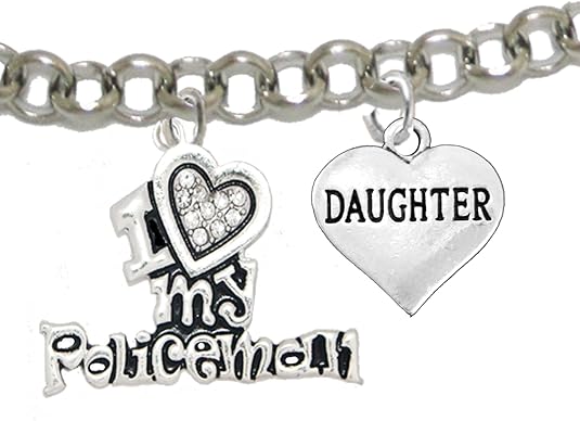 Policeman's, I Love My Policeman, Daughter, Hypoallergenic, Safe-Nickel, Lead, Free