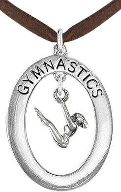 Gymnast On Floor Posed Necklace, Adjustable, Hypoallergenic, Nickel, Lead & Cadmium Free!