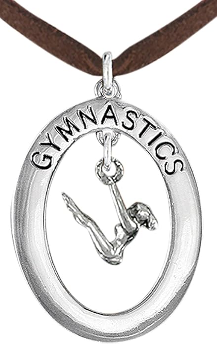 Gymnast On Floor Posed Necklace, Adjustable, Hypoallergenic, Nickel, Lead & Cadmium Free!