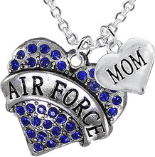 Air Force Mom Heart Necklace, Adjustable, Hypoallergenic, Will NOT Irritate Anyone with Sensitive Skin. Safe- Nickel, Lead and Cadmium Free