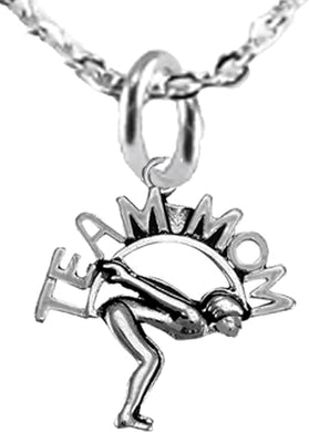Team Mom Swimming Necklace Adjustable Hypoallergenic, Safe-Nickel, Lead & Cadmium Free!