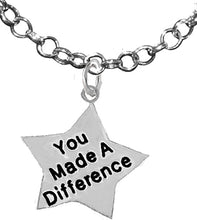 You Made A Difference, Motivational Rolo Chain Necklace, Hypoallergenic, Safe-Nickel, Lead, Cadmium Free
