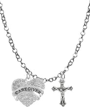 Caregiver, RN, Nurse, Crucifix Cross, Adjustable Charm Necklace, Hypoallergenic, Safe-Nickel, Lead, Free
