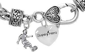 My Son, Super Hero, " Soccer Player Jewelry" Bracelet Hypoallergenic, Safe-Nickel, Lead Free
