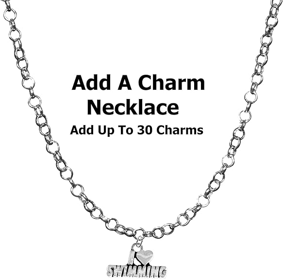 I Love Swimming, Necklace, Adjustable Hypoallergenic, Safe-Nickel, Lead & Cadmium Free!