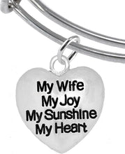Message Jewelry, My Wife, My Joy, My Sunshine, My Heart, Adjustable Bracelet, Hypoallergenic, Safe-Nickel, Lead, Free