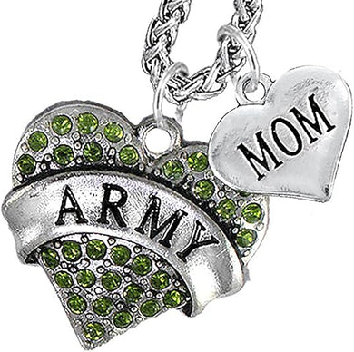 Army Mom Necklace, Hypoallergenic, Will NOT Irritate Anyone with Sensitive Skin. Safe- Nickel, Lead and Cadmium Free