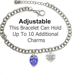 Policeman's, My Daughter, My Joy, My Sunshine, My Heart, Adjustable Bracelet, Hypoallergenic, Safe-Nickel Free, No Poisonous Lead Or Cadmium.