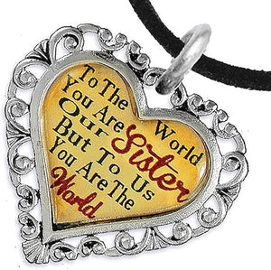 Sister Heart Charm Necklace Hypoallergenic, Adjustable, Safe, Nickel, Lead & Cadmium Free!