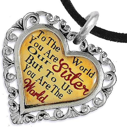 Sister Heart Charm Necklace Hypoallergenic, Adjustable, Safe, Nickel, Lead & Cadmium Free!