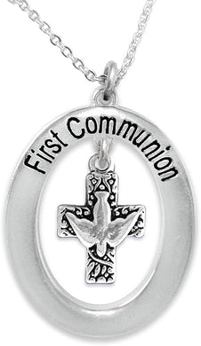 First Communion Adjustable Necklace, What A Wonderful Gift. Hypoallergenic Safe-Nickel, Lead & Cadmium Free,12 Inches-15 Inches, Gift Ready, Comes In A Black Velvet Bag. Made In The USA