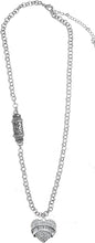 Jewish Bubbe Mezuzah Rolo Chain Necklace Hypoallergenic, Crystal Heart And Star Of David, Safe-Nickel, Lead, And Cadmium Free